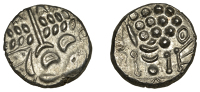 British Iron Age, DUROTRIGES, Uninscribed issues, ‘white gold’ Stater, Spread Tail type, disjointed head of...