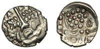 British Iron Age, DUROTRIGES, Uninscribed issues, ‘white gold’ Stater, Spread Tail type, disjointed head of...