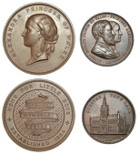 Home for Little Boys, 1864, Hanbury Memorial Prize, a copper award medal by J.S. and A.B. Wyon, head of Princess...