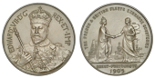 Anglo-French Entente, 1905, a bronze medal, unsigned [by F. Bowcher for Spink], crowned bust facing holding sceptre,...