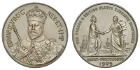 Anglo-French Entente, 1905, a bronze medal, unsigned [by F. Bowcher for Spink], crowned bust facing holding sceptre,...