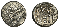 British Iron Age, DUROTRIGES, Uninscribed issues, ‘white gold’ Stater, Spread Tail type, disjointed head of...