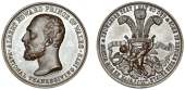 National Thanksgiving for the Prince of Wales, 1872, a bronze medal by W.J. Taylor, bare head left, rev. Prince of...