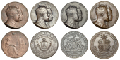 Edward VII, Coronation, 1902, bronze medals (4), by Elkington, crowned conjoined busts of Edward and Alexandra...