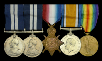 A rare Great War river gunboat D.S.M. group of four awarded to Stoker Douglas Lacey, Royal Naval Reserve, for...