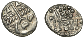 British Iron Age, DUROTRIGES, Uninscribed issues, silver Stater, Spread Tail type, disjointed head of Apollo...