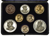 Edward VII, Accession/Coronation, 1901/2 a set of white metal medals (8), by A. Fenwick, conjoined crowned busts...