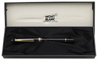 A ‘Meisterstück’ fountain pen by Mont Blanc, in black lacquer, knib stamped ‘14k 4810’, maker’s case,...