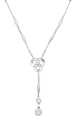 A pearl and diamond necklace, the trace-link chain spaced by polished batons and graduate pearls (untested), leading...