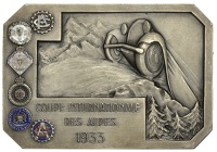 FRANCE, Coupe Internationale des Alpes, 1933, an Art Déco uniface plated bronze award plaque, unsigned [by J.-S....