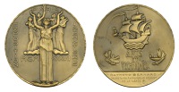 FRANCE, Exposition International des Arts et Techniques, Paris, 1937, an Art Déco bronze award medal by P.-M....