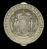2nd Fifeshire Volunteer Rifles Officer’s Shoulder Belt Plate.
A very good and scarce silver example upon a large...