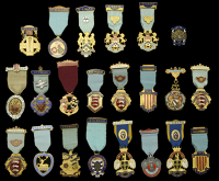 Masonic interest: Royal Masonic Benevolent Institution for Boys: festival stewards’ enamelled jewels, 1908 and...