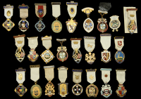 Masonic interest: Royal Masonic Benevolent Institute for Girls: festival stewards’ enamelled jewels, 1904, 1924,...