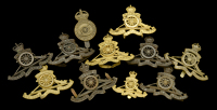 Royal Artillery Cap Badges.
Assorted Officer’s (8) and Other Ranks (2) examples of Royal Artillery Cap Badges...