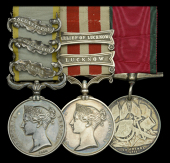 A ‘Thin Red Line’ group of three awarded to Private Richard Flowers, 93rd Highlanders, who died on campaign...