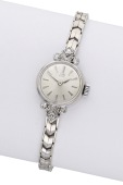 Tudor. A lady’s white gold and diamond-set bracelet watch, Royal, circa 1962.
Movement: manual winding, 17...