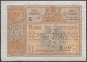 Bank of Scotland, £1, 29 June 1926, serial number 45/AS 2388, Jolly Rose signature, a lovely original good very...