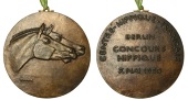 GERMANY, Berlin Concours Hippique, 1950, a bronze plaque by Schnirer, pair of horse heads right, rev. CENTRE -...