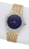 Chopard / Kutchinsky: A lady’s gold and diamond-set bracelet watch with lapis lazuli dial, Ref. 66934, circa...