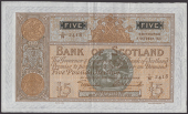 Bank of Scotland, £5, 5 October 1937, serial number 7/N 2418, Elphinstone and Beveridge signatures, lovely original...