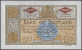 Bank of Scotland, £20, 3 October 1963, serial number 4/H 0135, Bilsland and Watson signatures, visible embossing, a...