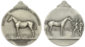 Light Horse Breeding Society, an undated (c. 1913) silver medal, horse standing left. rev. horse standing right with...