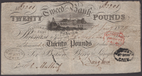 Tweed Bank, for Batson, Berry & Langhorn, £20, 1 January 1829, serial number B3201, Langhorn signature, embossed...
