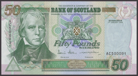 Bank of Scotland, £50, 1 January 2006, serial number AC500091, Stevenson and Matthew signatures, a crisp...