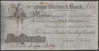 Berwick Bank, for Surtees’s, Burdon, Brandling & Embleton, £5, 1 March 1803, serial number C529, signed by Aubone...