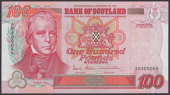 Bank of Scotland, £100, 1 January 2006, serial number AB400069, Stevenson and Matthew signatures, visible...