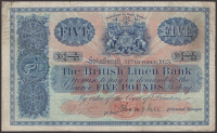 British Linen Bank, £5, 31 October 1923, serial number Q/4 5/83, manuscript signatures on behalf of both the...