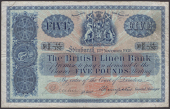 British Linen Bank, £5, 15 November 1938, serial number H/6 14/176, printed signature of Dempster, and manuscript...