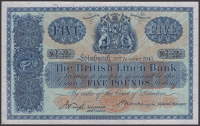 British Linen Bank, £5, 21 August 1943, serial number I/7 14/440, Mackenzie and Waugh signatures, an attractive...