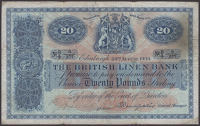 British Linen Bank, £20, 24 August 1939, serial number B/4 3/277, printed Dempster signature, and a manuscript...