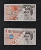Bank of England, Merlyn V. Lowther, a black leatherette presentation album containing two £10 notes, one the type...
