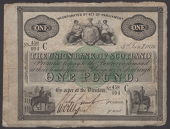 Union Bank of Scotland, £1, 3 January 1876, serial number 458/094 C, large plate letter, two manuscript signatures,...