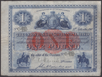 Union Bank of Scotland, £1, 9 September 1910, serial number C 283/536, printed Alexander signature, and one other...
