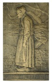 FRANCE, Pierrette la Pauvre [Pierrette the Poor], 1899, a large uniface cast bronze plaque by O. Yencesse,...