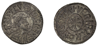 Kings of Kent, Cuthred (797-807), Penny, Portrait issue, Canterbury, Wærheard, 805-7, +cvðred rex cant around...