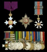 The regimentally unique K.B.E., C.M.G., D.S.O. group of twelve awarded to Colonel Sir Herbert Bryan, Colonial...