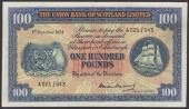 Union Bank of Scotland, £100, 1 October 1954, serial number A021/043, Watson signature, lightly pressed but...