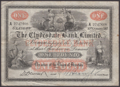 Clydesdale Bank Limited, £1, 10 October 1917, serial number A2747608, Dewar signature and an additional manuscript...