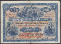 Clydesdale Bank Limited, £1, 21 May 1924, serial number A1708929, Swanson and Young signatures, heavily pressed...