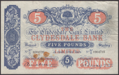 Clydesdale Bank Limited, £5, 25 May 1938, serial number W2/0 0004723, Mitchell and Young signatures, large stain at...