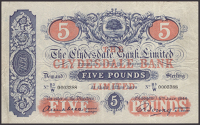 Clydesdale Bank Limited, £5, 5 July 1944, serial number B3/W 0003388, Mitchell and Young printed signatures,...