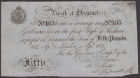 Bank of Elegance, E. Clarke, 103 Golwell St, London, a skit note for £50, dated 1 April 1927, promising to ‘cut...