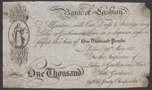Bank of Fashion, Arthr Gardner, 29 Old Jewry, Cheapside, a skit note for £1000, dated 29 May 1822, stating that...