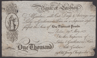 Bank of Fashion, Arthr Gardner, 29 Old Jewry, Cheapside, a skit note for £1000, dated 29 May 1822, stating that...