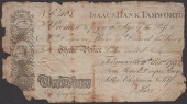 Isaacs Bank, Tamworth, 3 Pence, 9 July 1792, serial number C405, signature of I. Hare, with several engravings at...